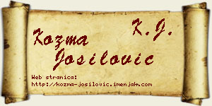 Kozma Jošilović vizit kartica